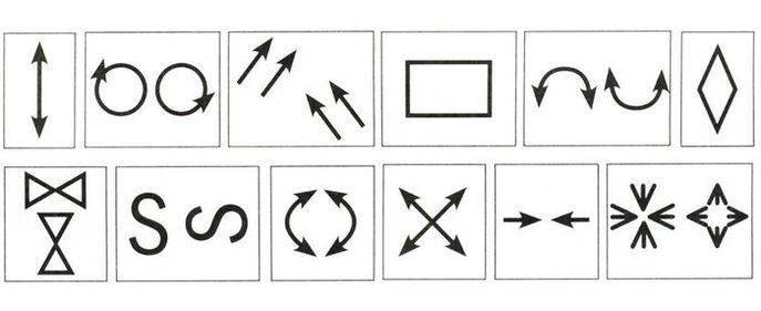 Figures for performing gymnastics to restore vision in farsightedness